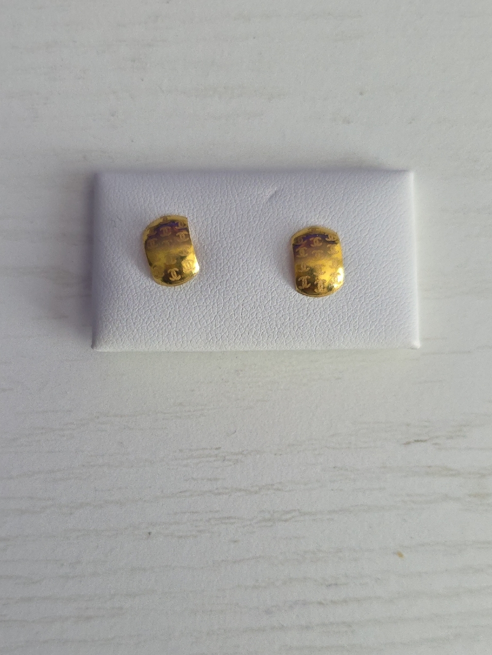 Gold-Tone Logo Accent Women’s Stud Earrings